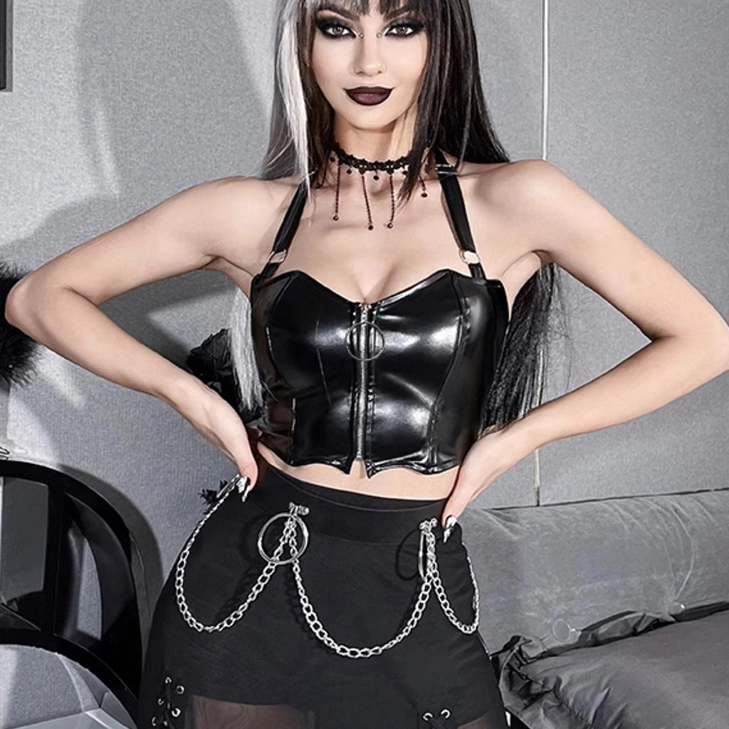 Gothic PU Leather Top