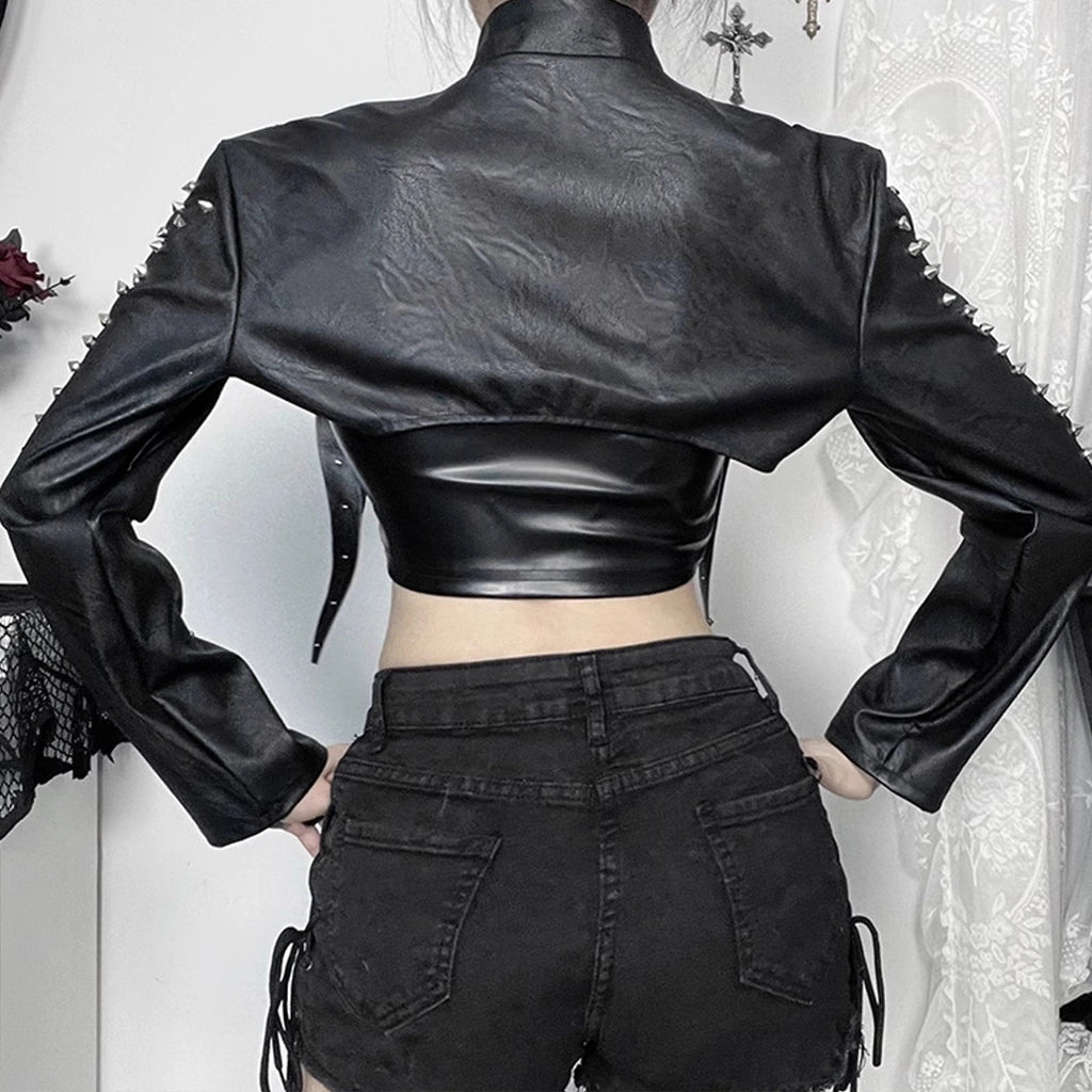 Spiked Techwear Crop Top