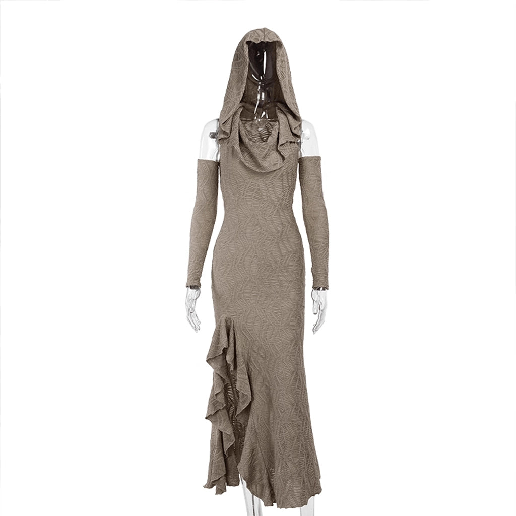 Taupe Techwear Dress