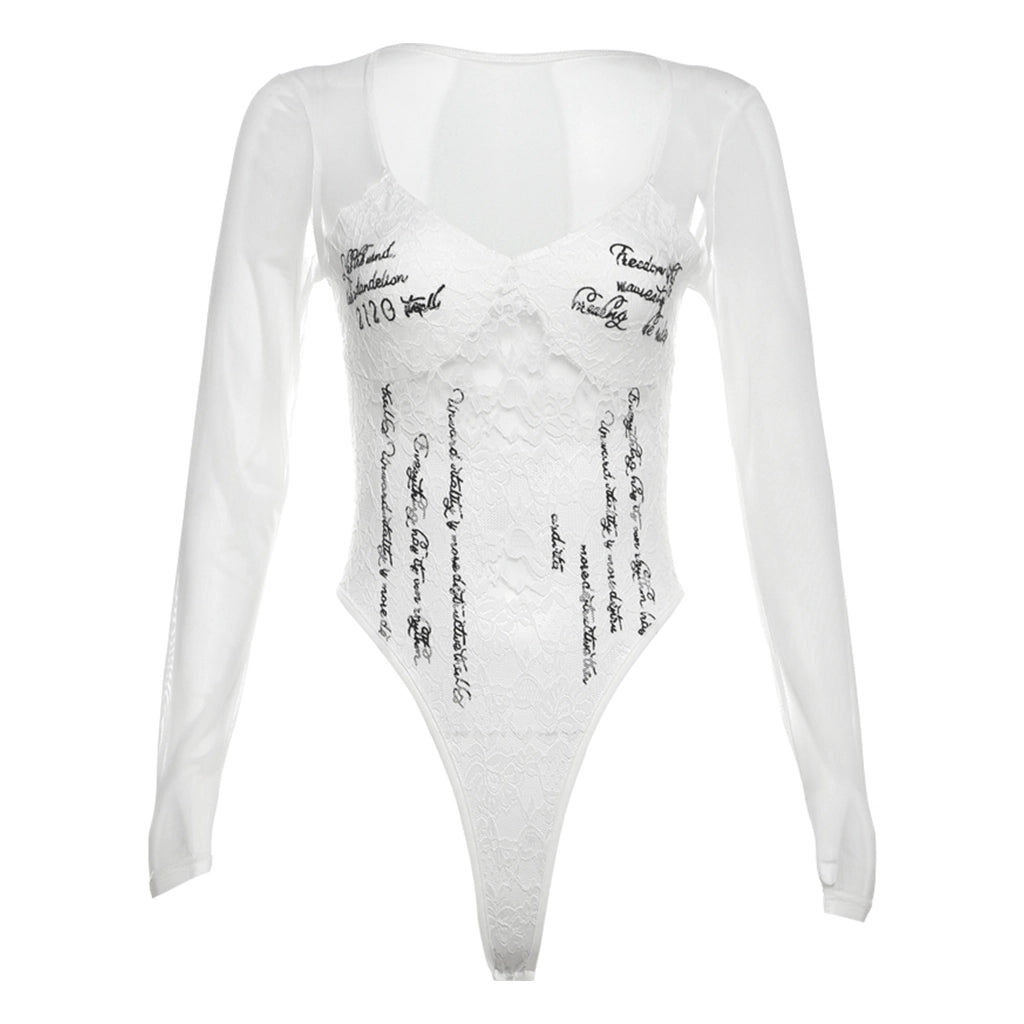 Lace Embroidered Bodysuit