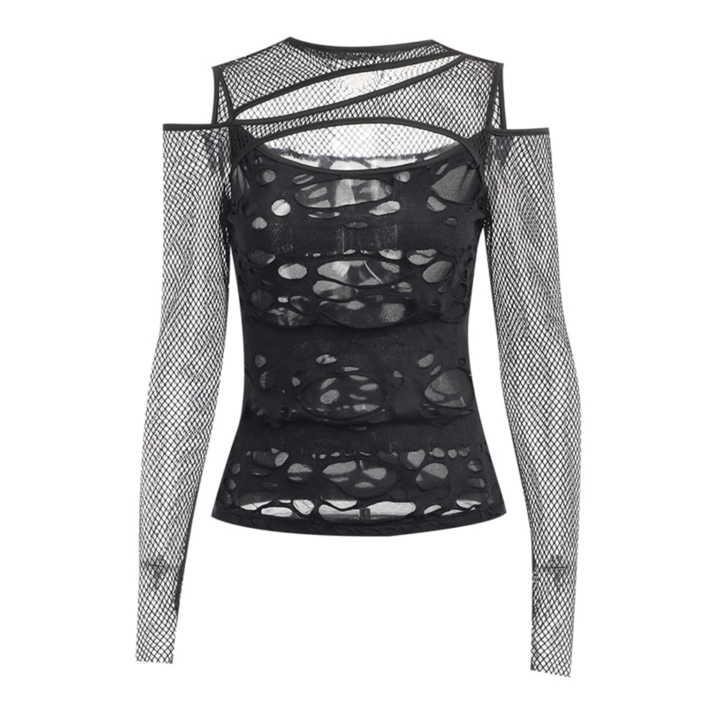 Ripped Gothic Mesh Shirt