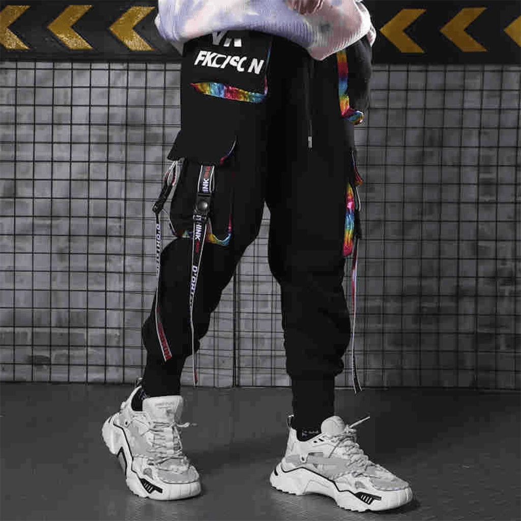 Rainbow Straps Techwear Pants
