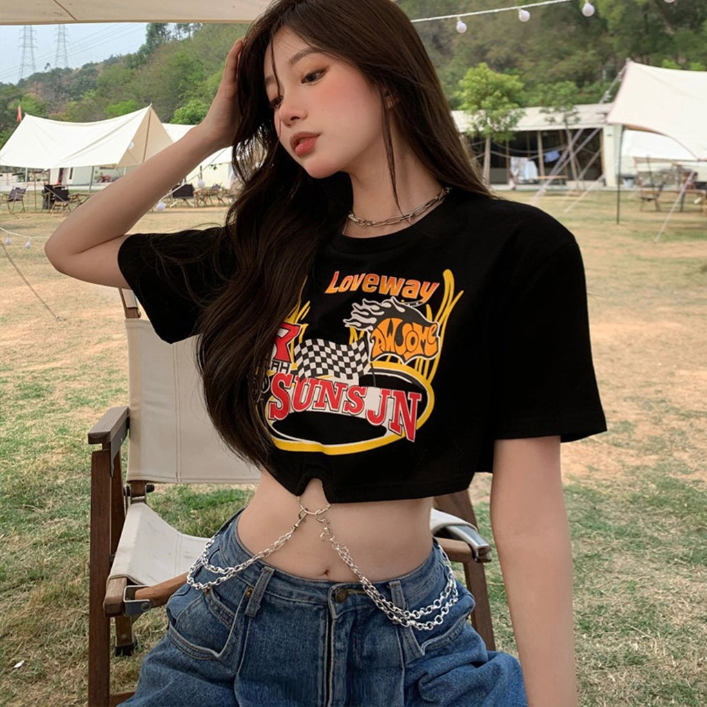 Racing Flame Crop Top