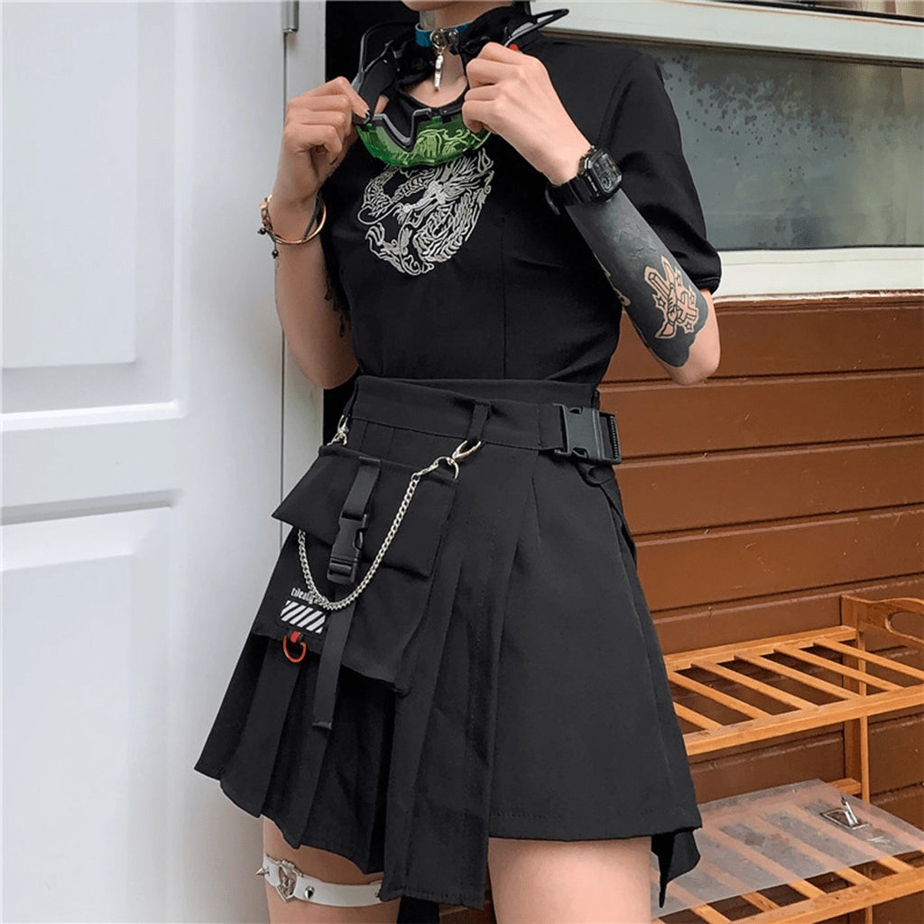 Techwear Skirt with Cargo Pouch
