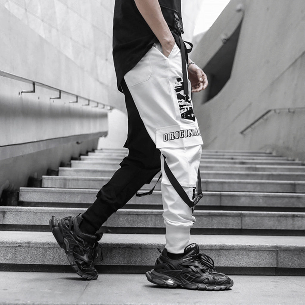Black White Cyberpunk Joggers