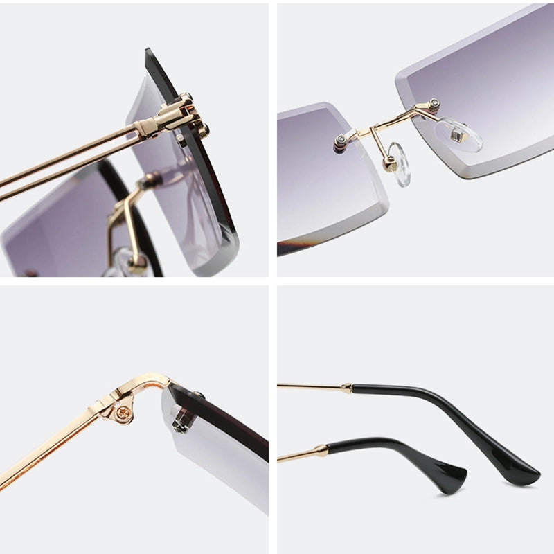 Rimless Gradient Techwear Sunglasses