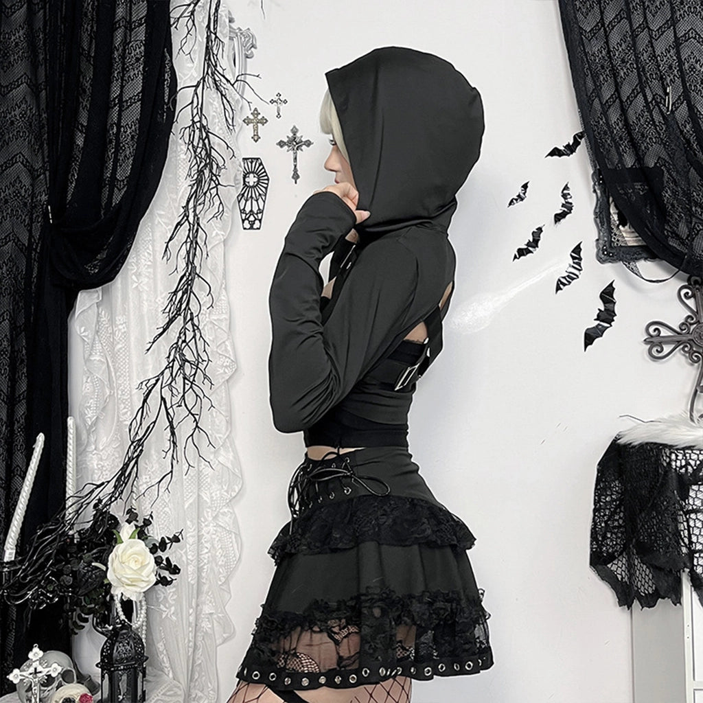 Gothic Hooded Shrug Top