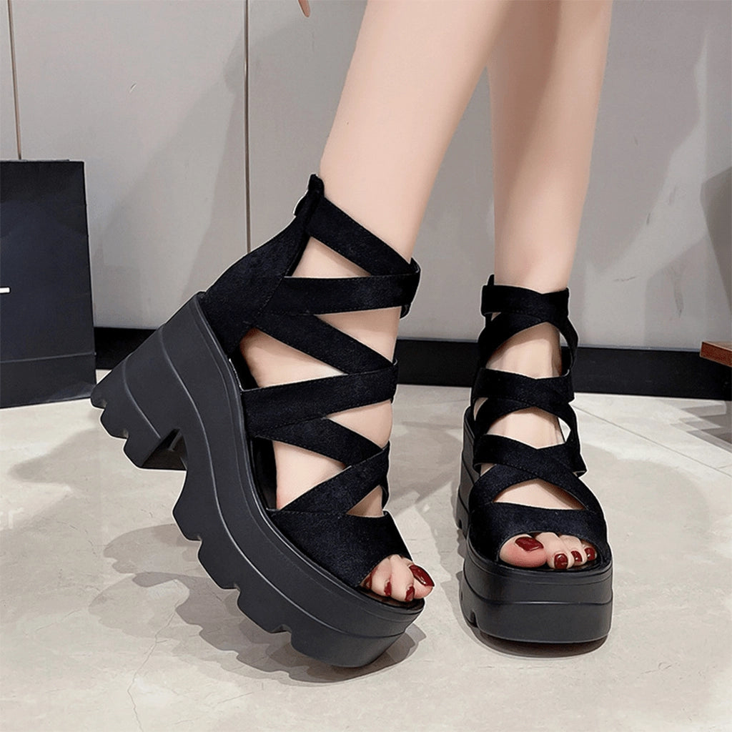 Black Elevated Sandals