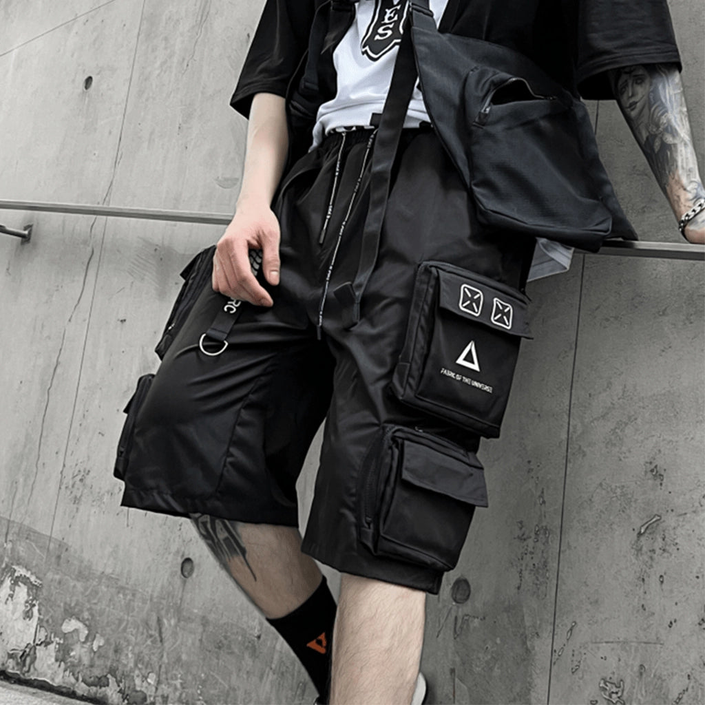 Utility Pockets Techwear Shorts
