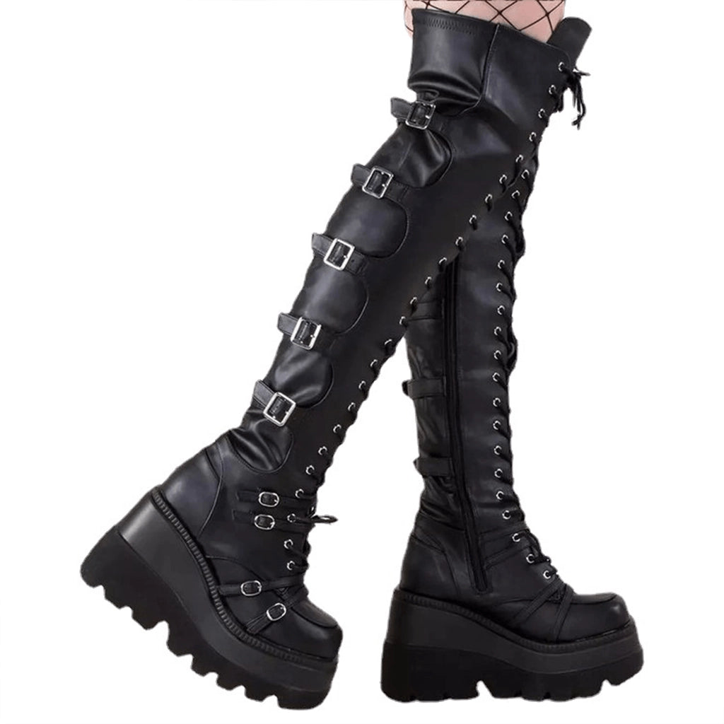 Gothic Thigh-High Boots
