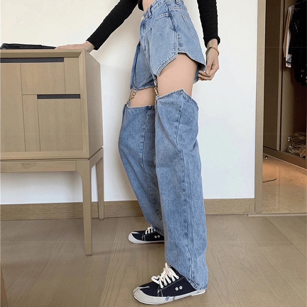 Detachable Denim Pants
