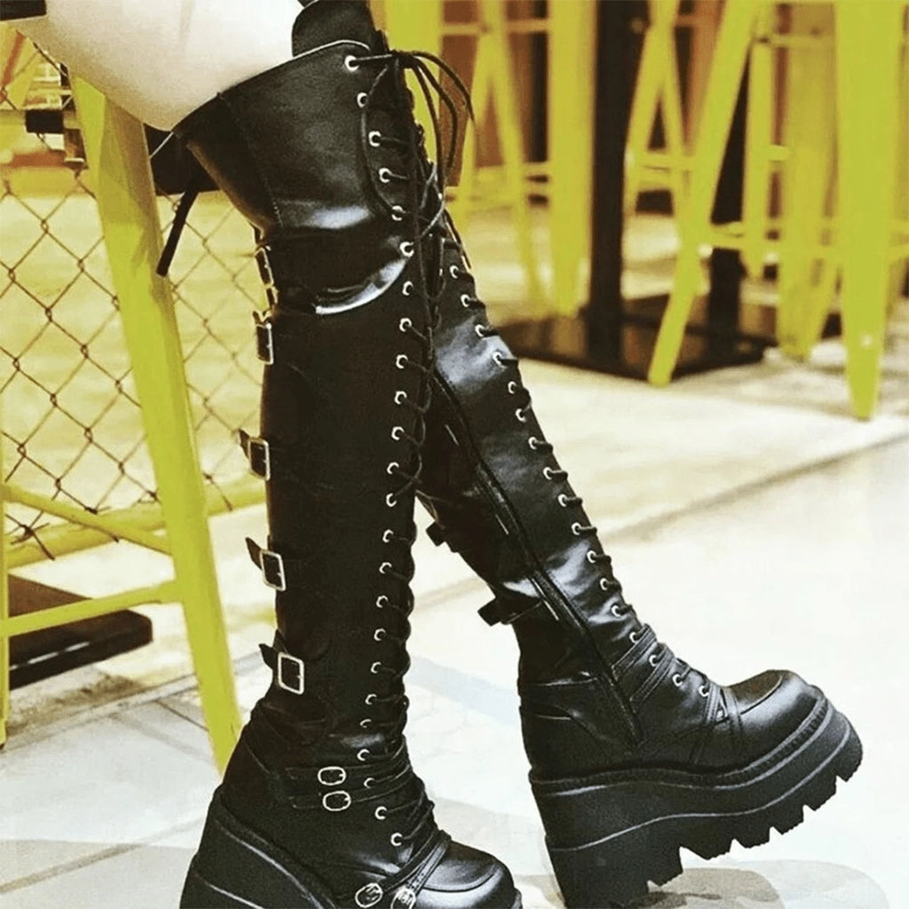 Gothic Thigh-High Boots