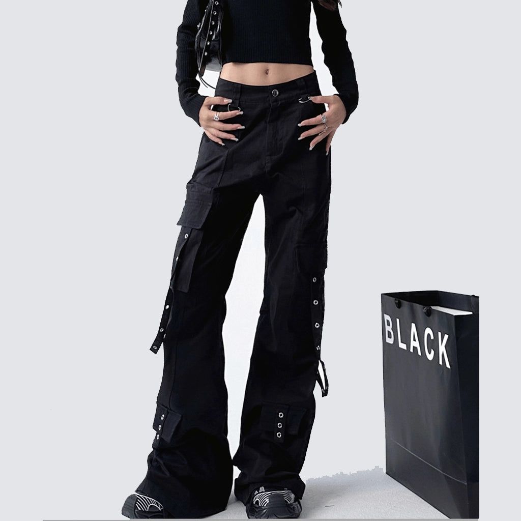 Futuristic Black Utility Pants