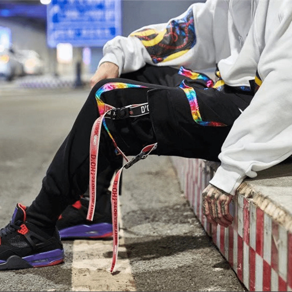 Rainbow Straps Techwear Pants