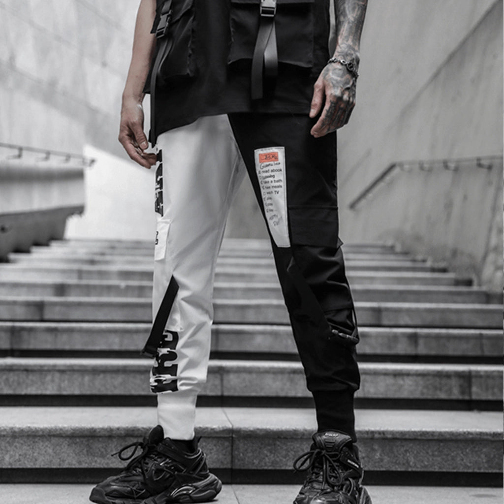 Black White Cyberpunk Joggers