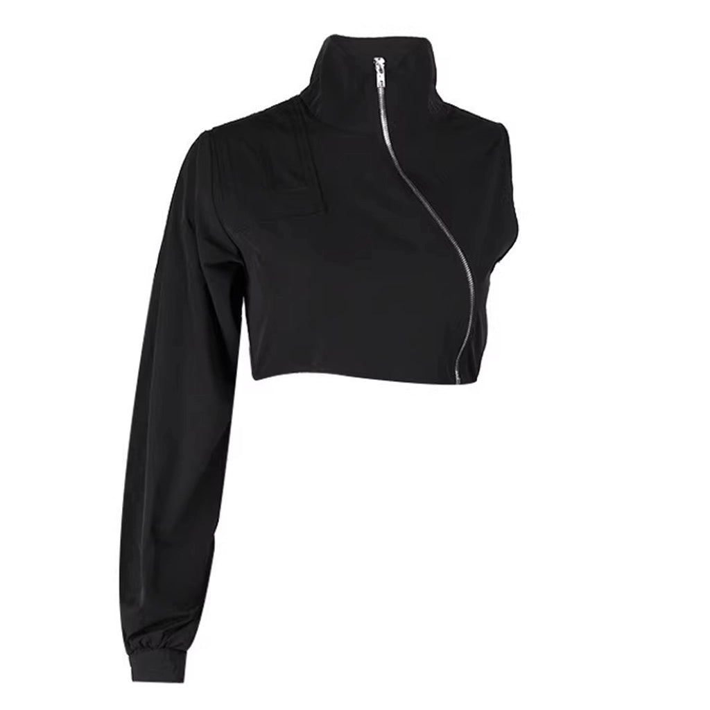 One-Sleeve Cyberpunk Cropped Top