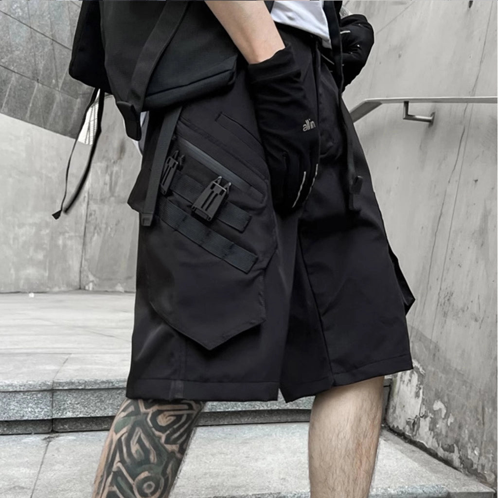 All‑Weather Black Techwear Shorts