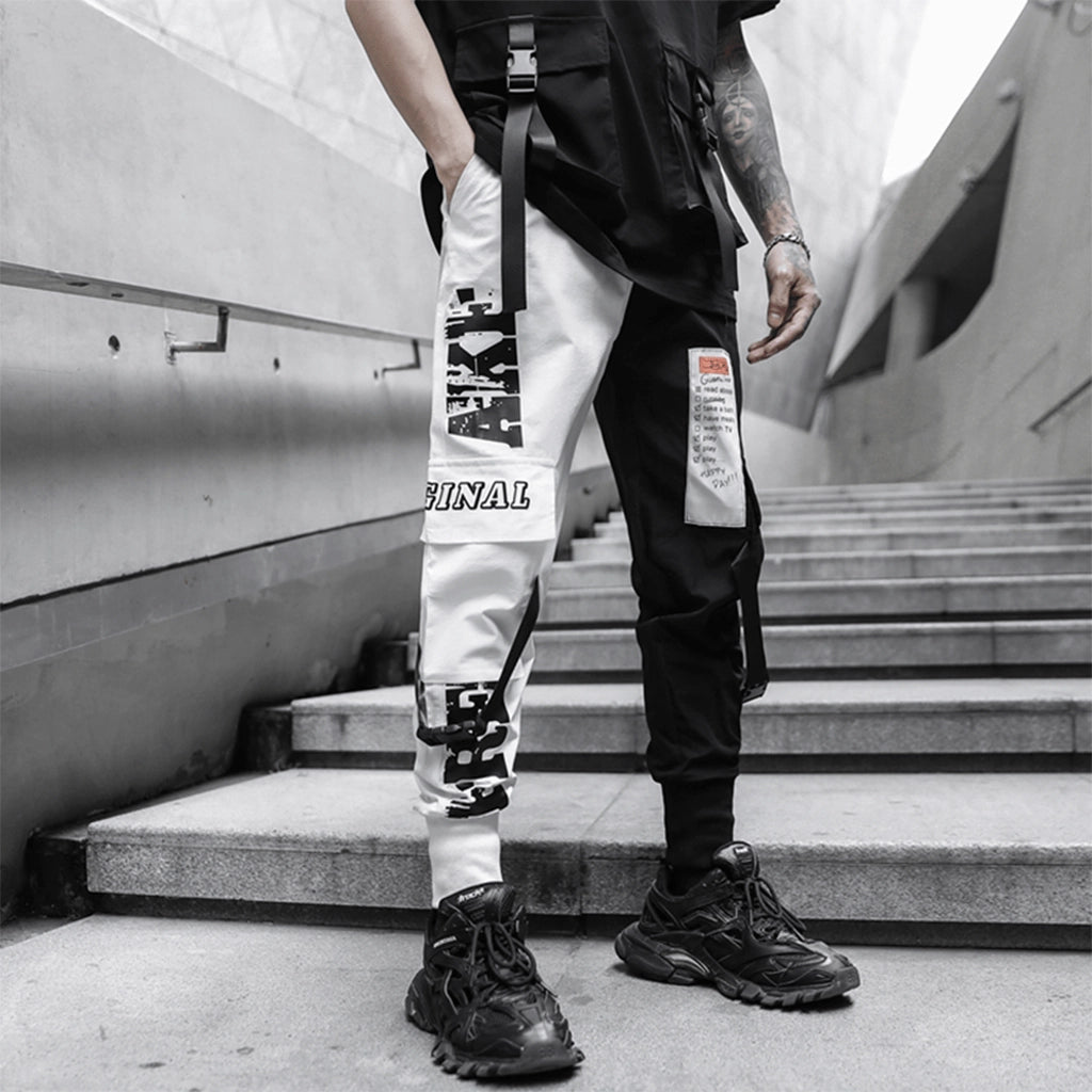 Black White Cyberpunk Joggers