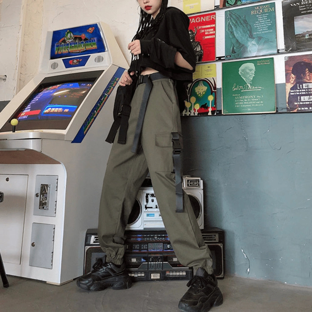 Green Pants with Utility Pockets