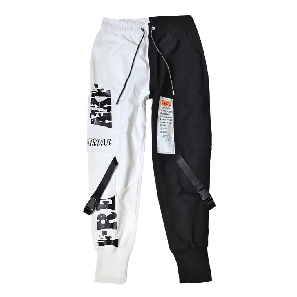 Black White Cyberpunk Joggers