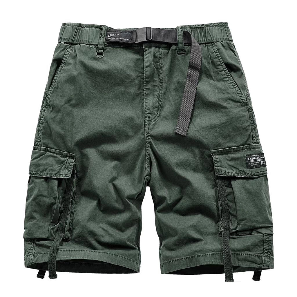 Adjustable Gray Techwear Cargo Shorts