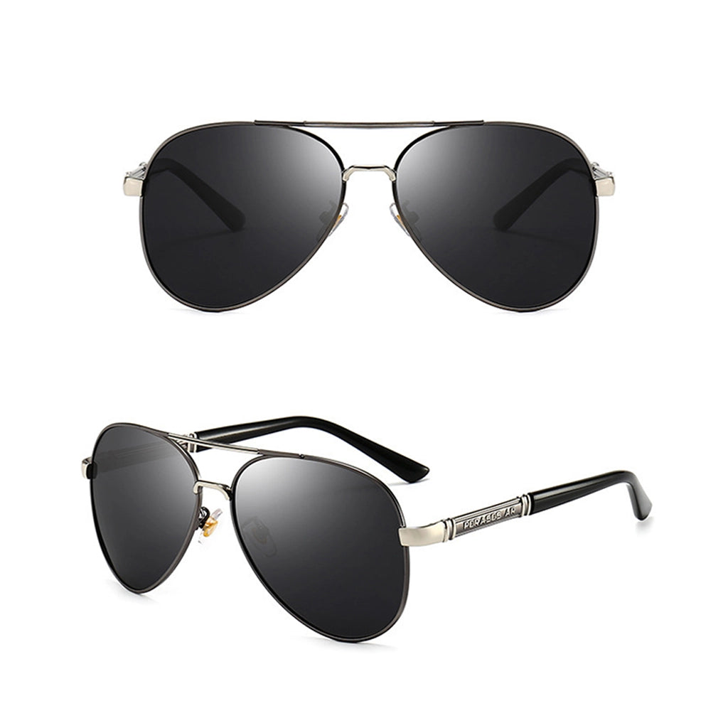 Black Lens Aviator Sunglasses