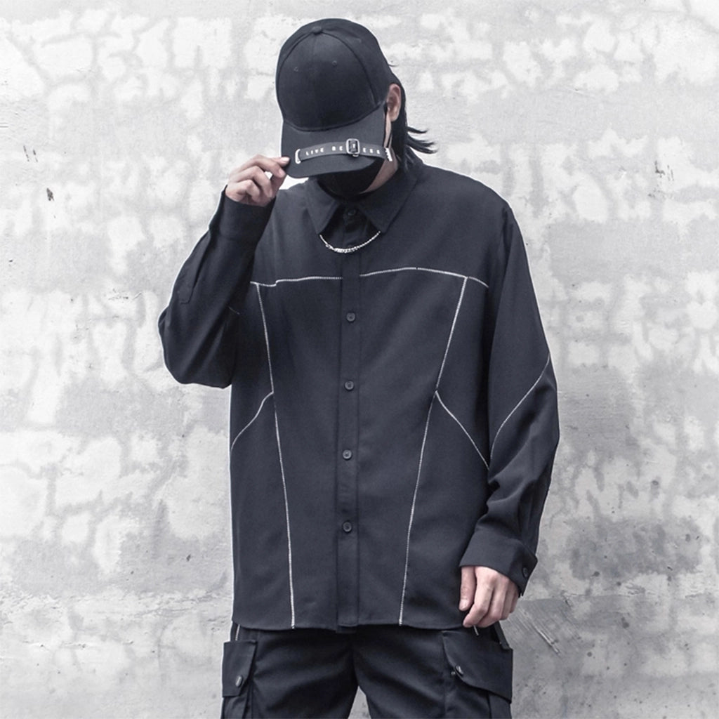 Contrast Stitch Techwear Shirt