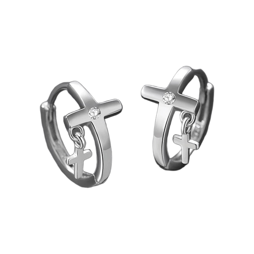 Crystal Cross Earrings