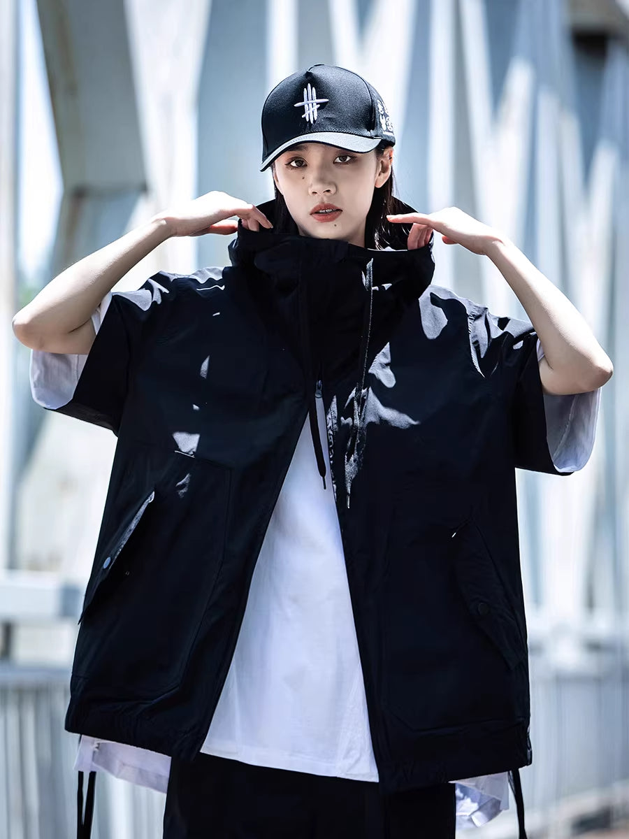 Short Sleeve Hooded Jacket