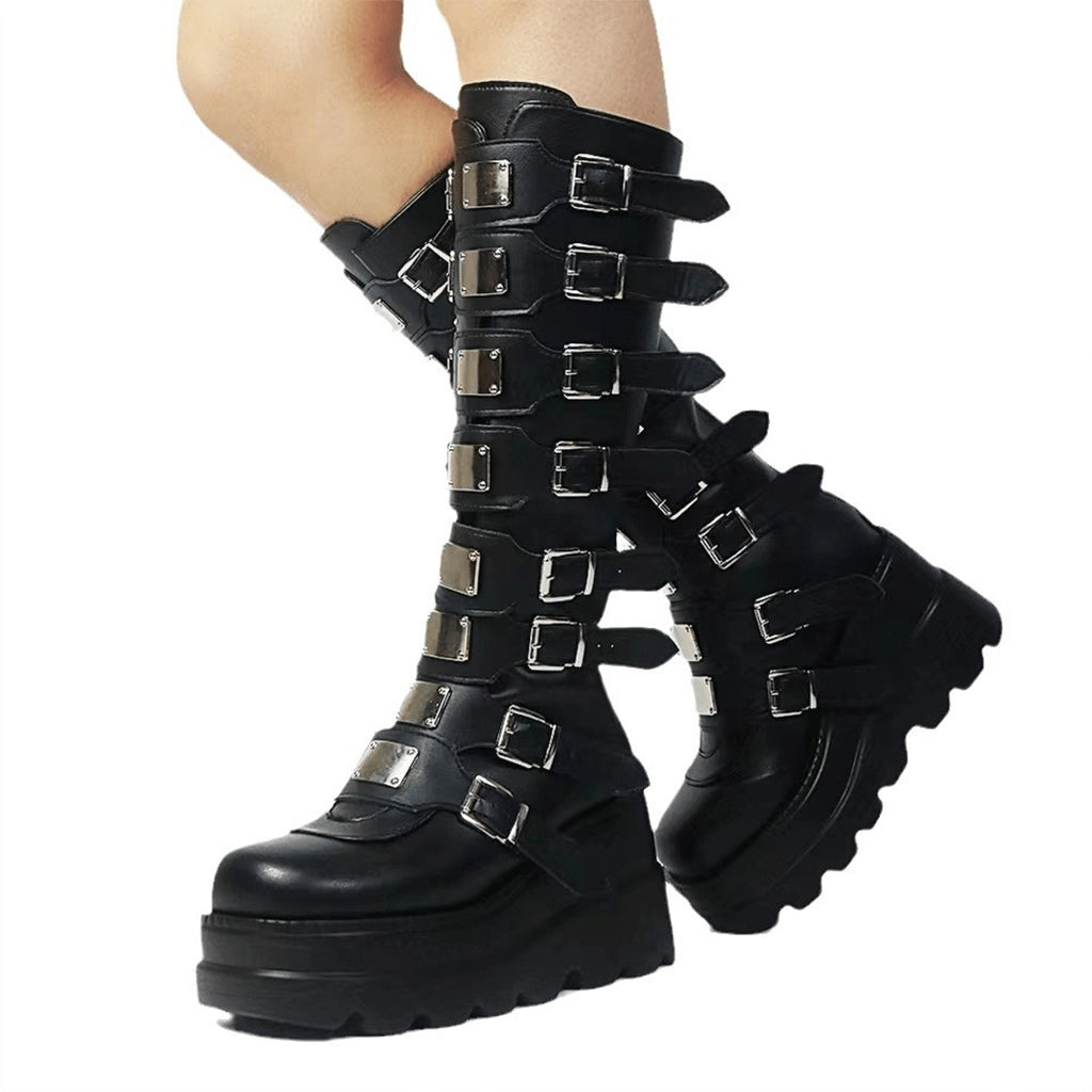 Buckle Straps Boots