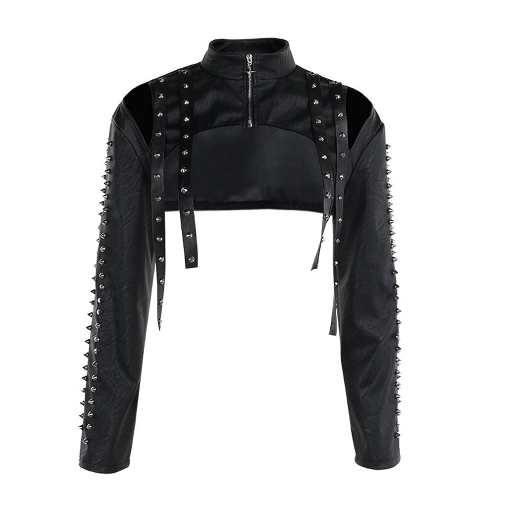 Spiked Techwear Crop Top