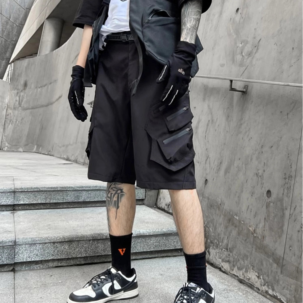 All‑Weather Black Techwear Shorts