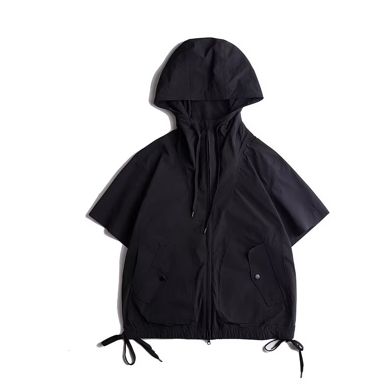 Short Sleeve Hooded Jacket