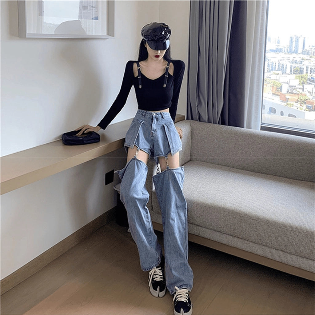 Detachable Denim Pants
