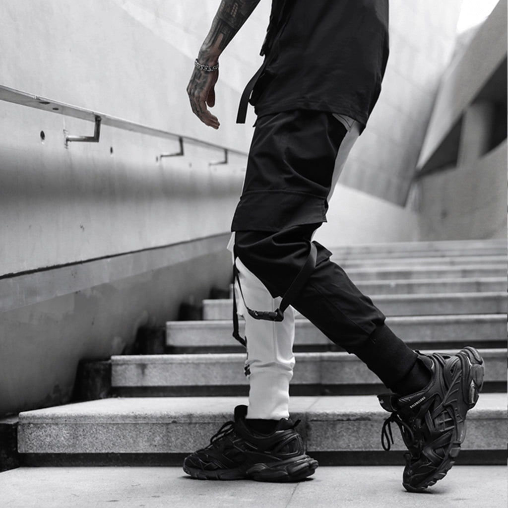 Black White Cyberpunk Joggers