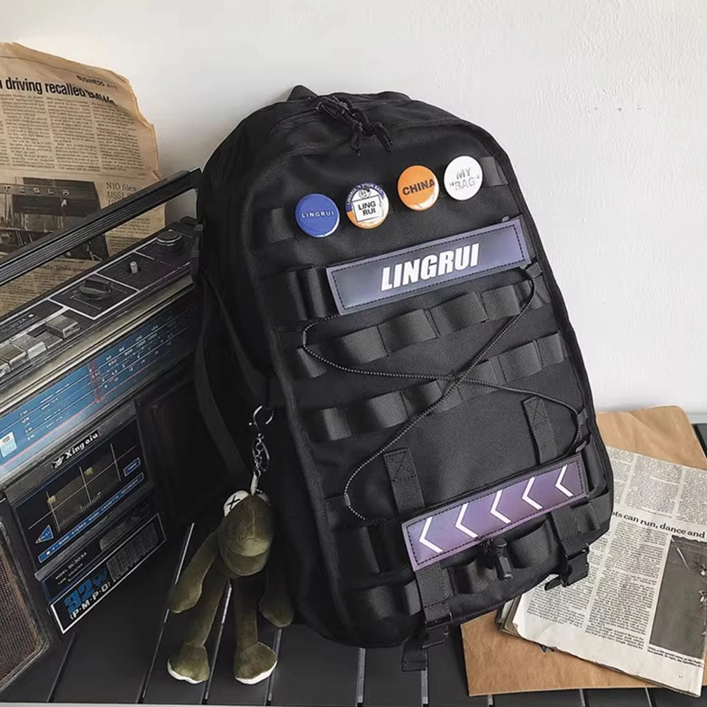 Reflective Tech Backpack for Night Travel