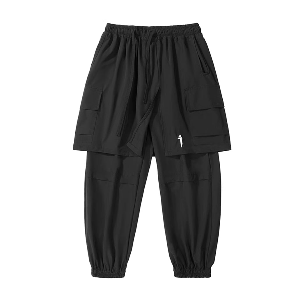 Windproof Techwear Joggers with Layered