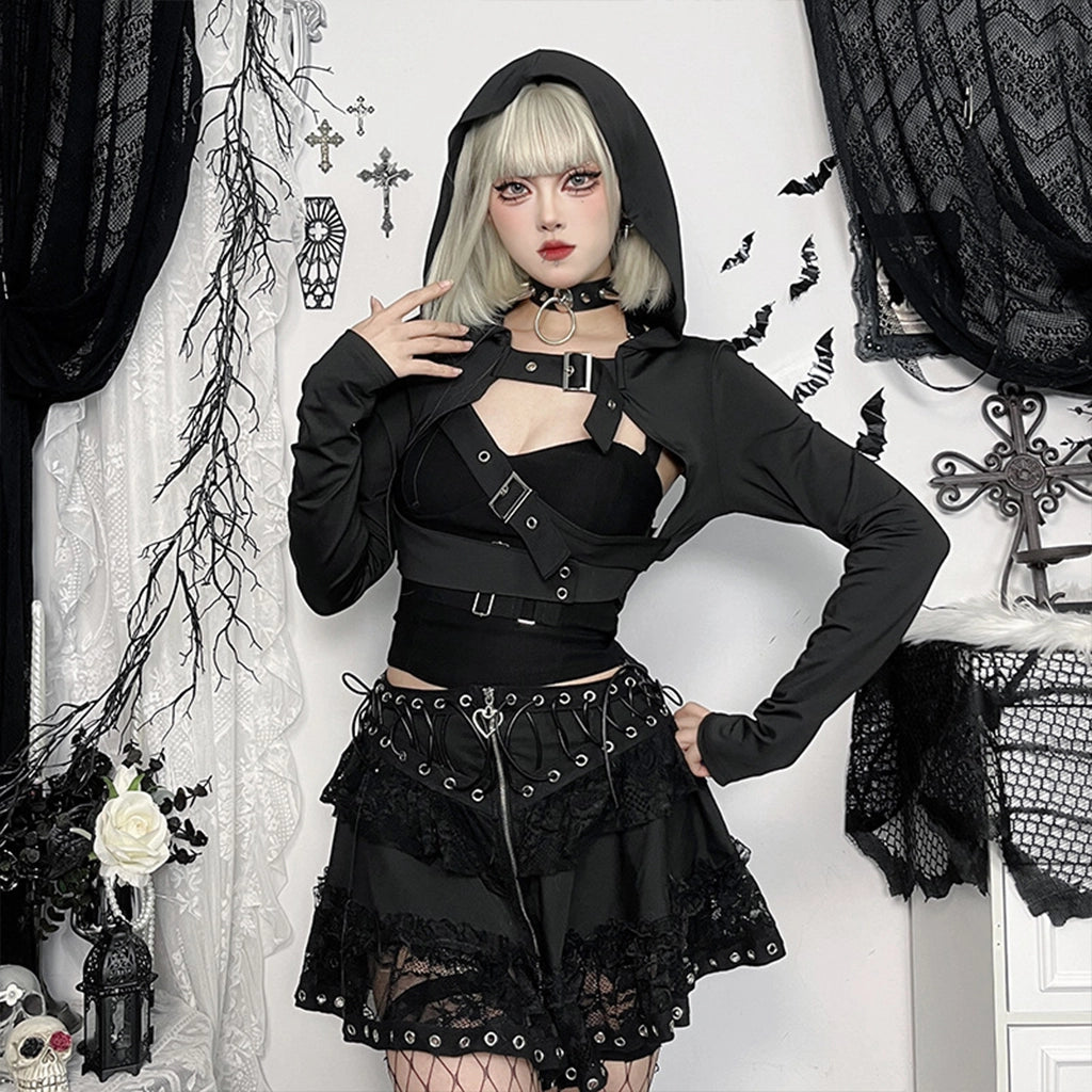 Gothic Hooded Shrug Top