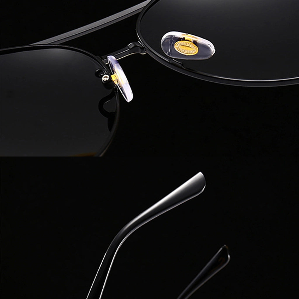 Black Lens Aviator Sunglasses