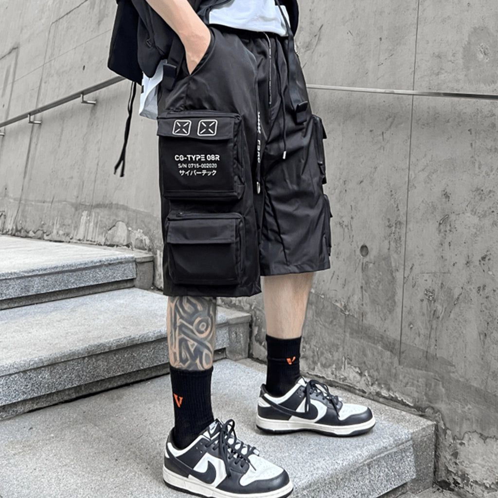 Utility Pockets Techwear Shorts