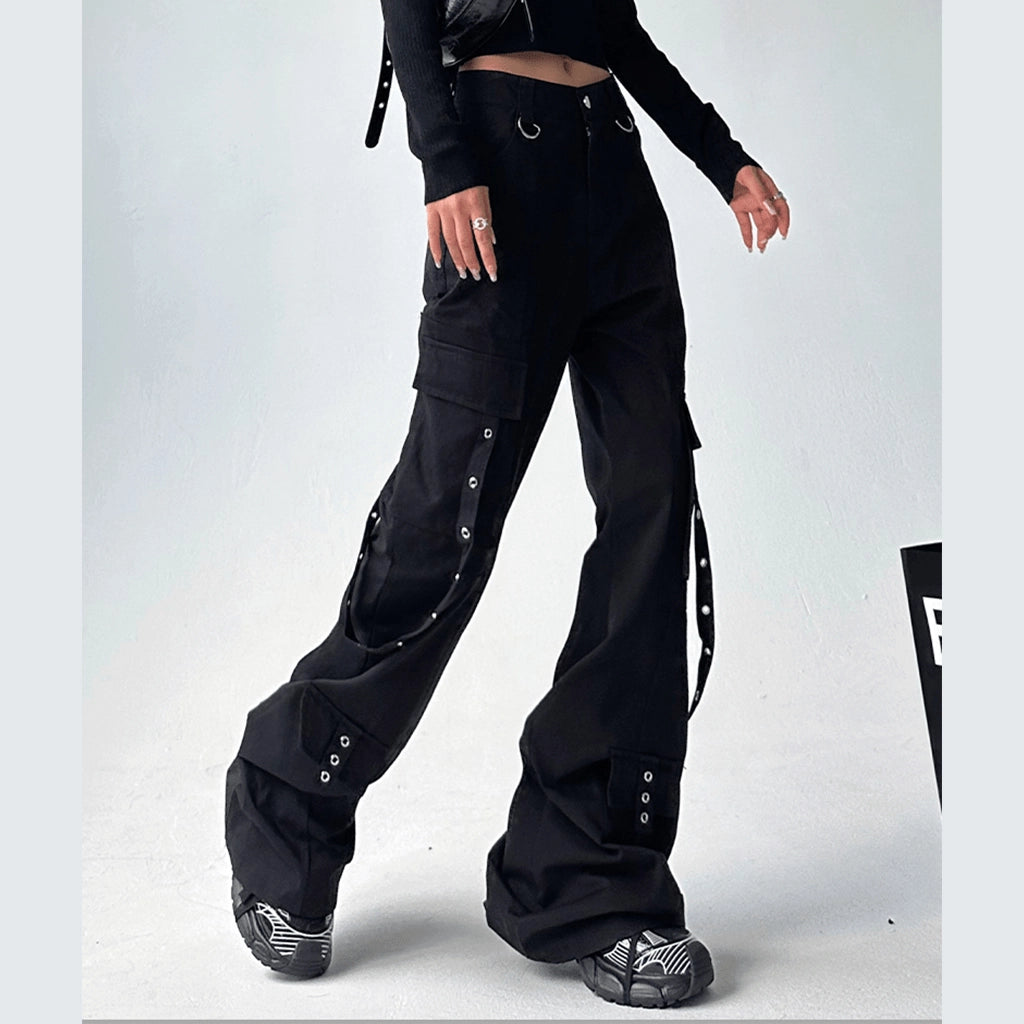 Futuristic Black Utility Pants