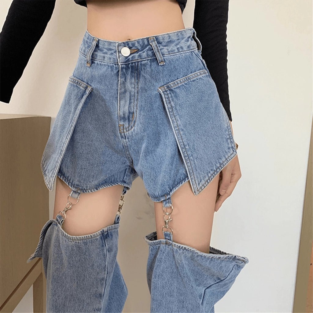 Detachable Denim Pants