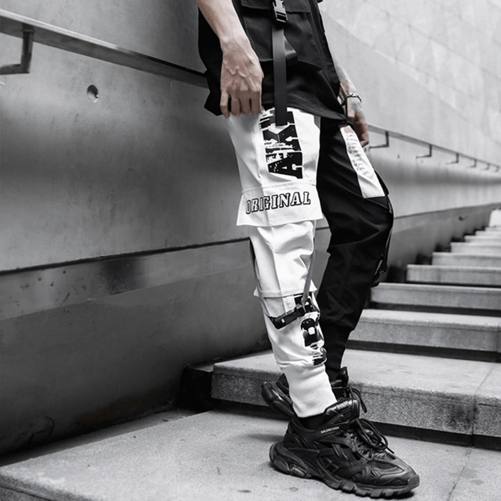 Black White Cyberpunk Joggers