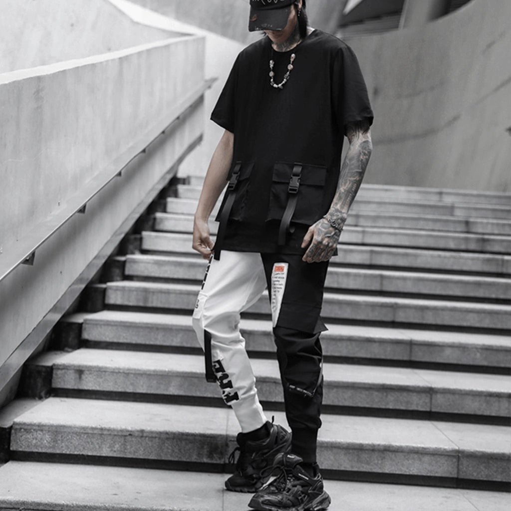 Black White Cyberpunk Joggers
