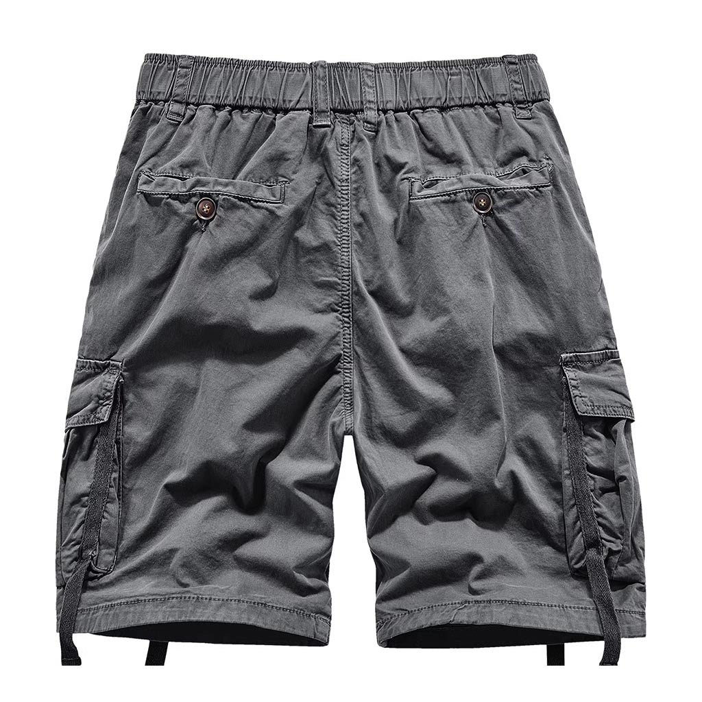 Adjustable Gray Techwear Cargo Shorts