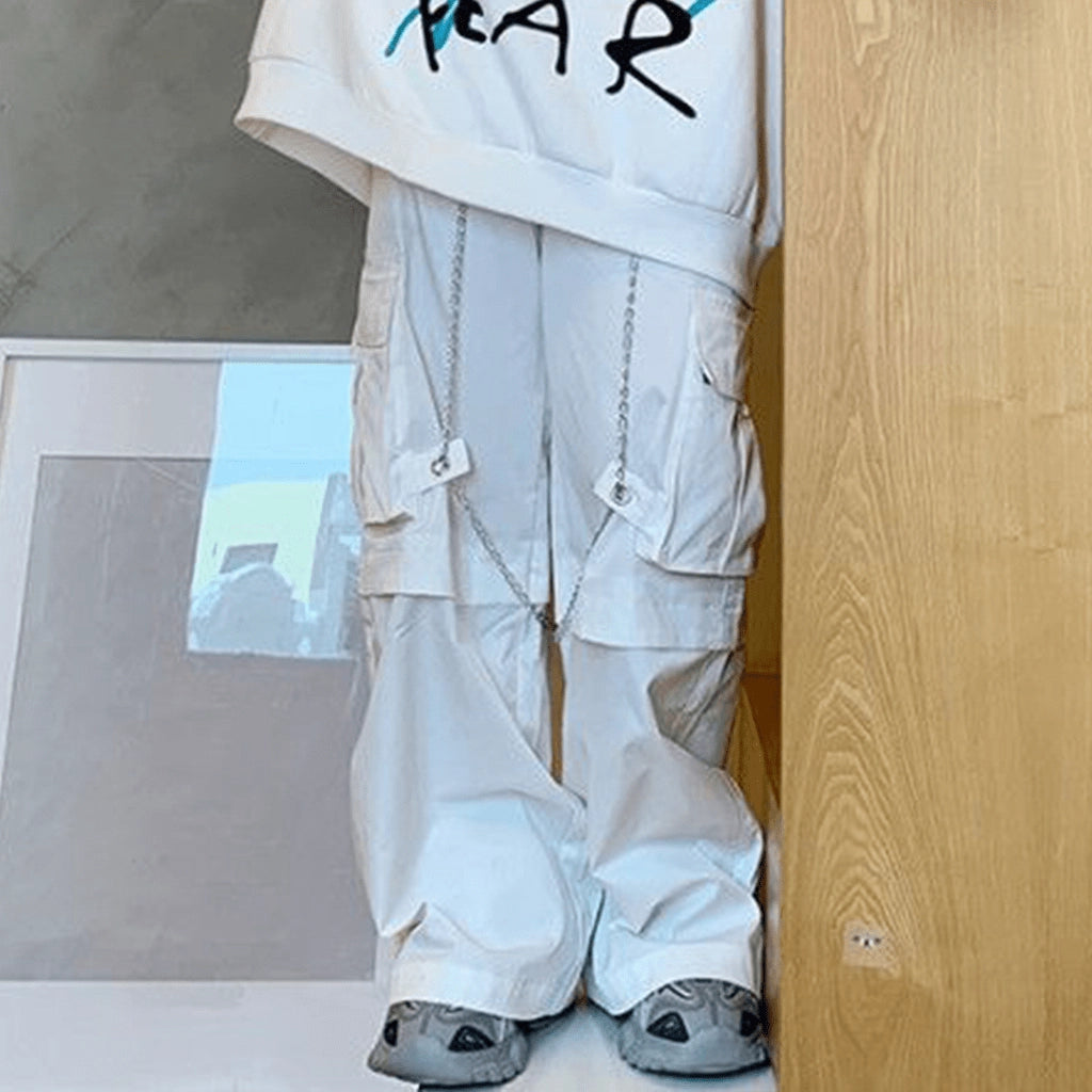 Y2K White Cargo Pants