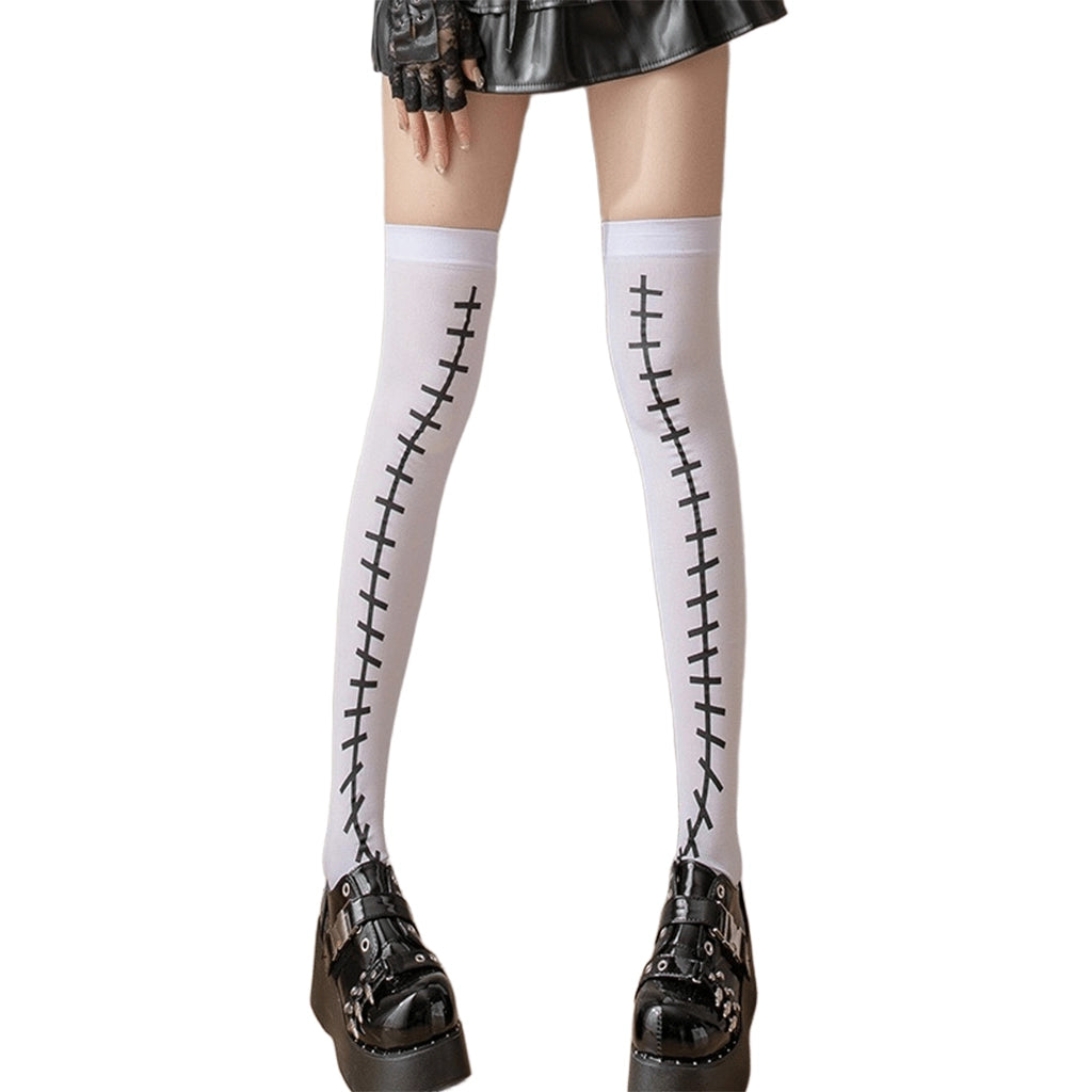 White Stitched Socks