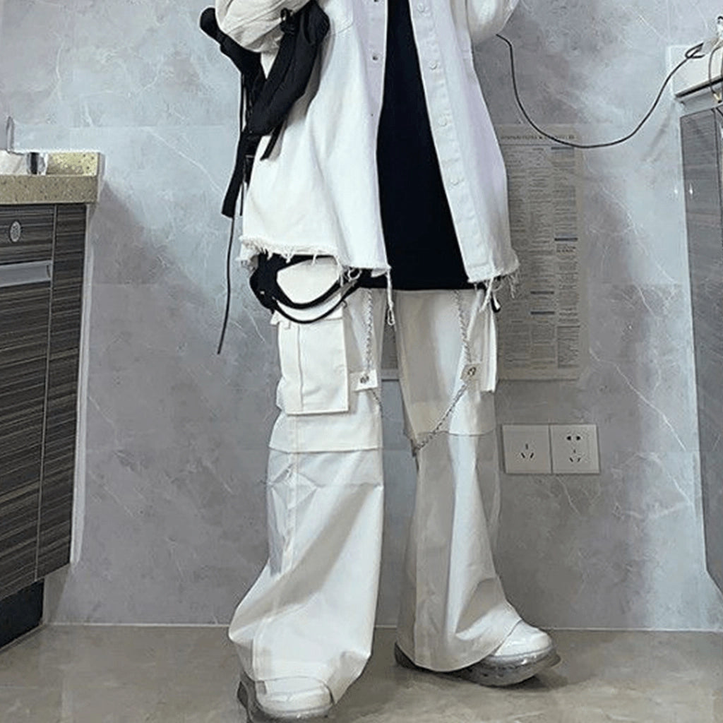 Y2K White Cargo Pants