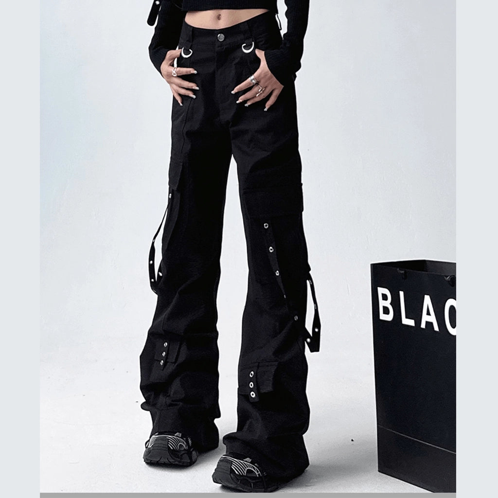 Futuristic Black Utility Pants