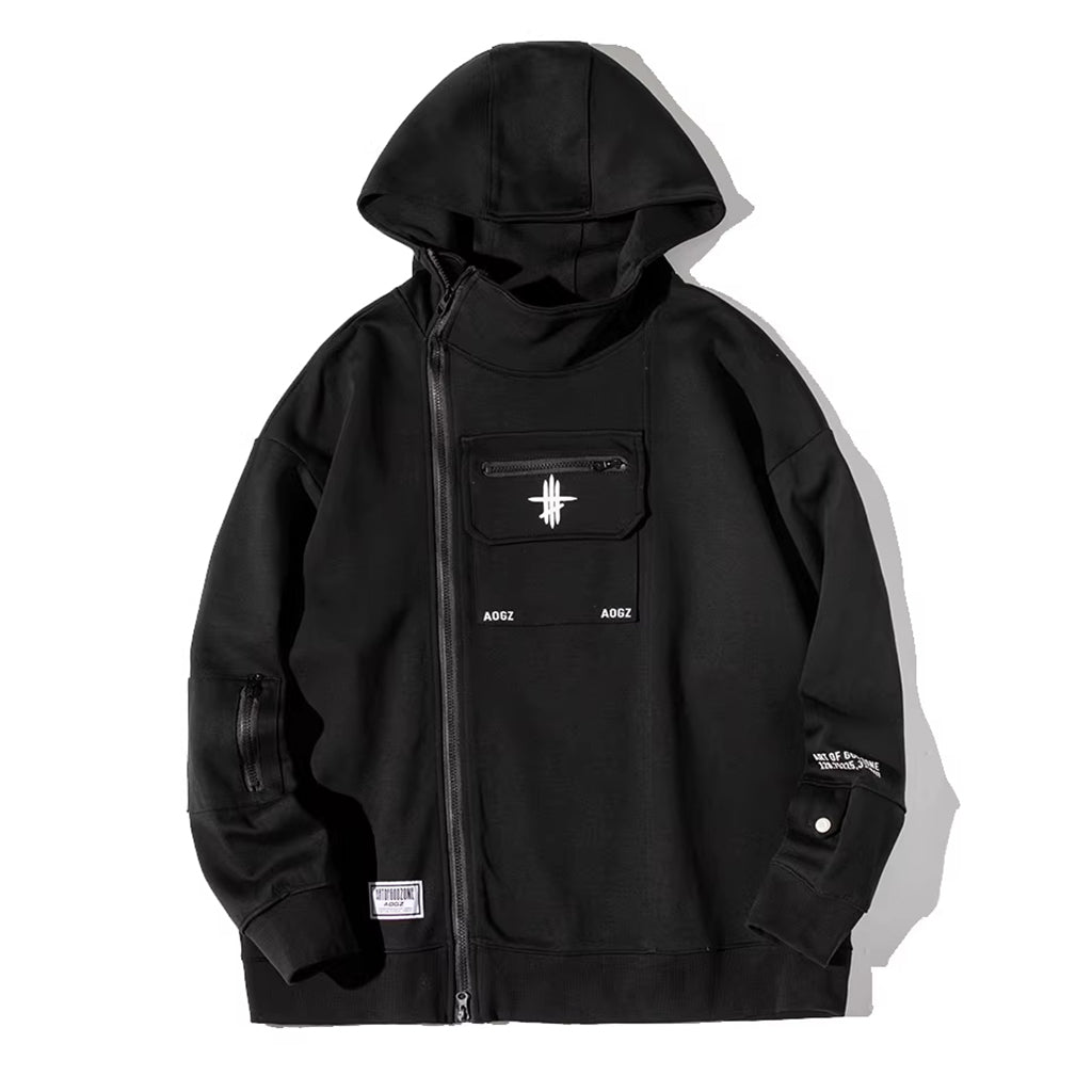 Techwear Outerwear with Asymmetric